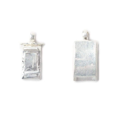 24mm Sterling Silver plated Box Clasp Curved Plain Rectangle Design 1 piece