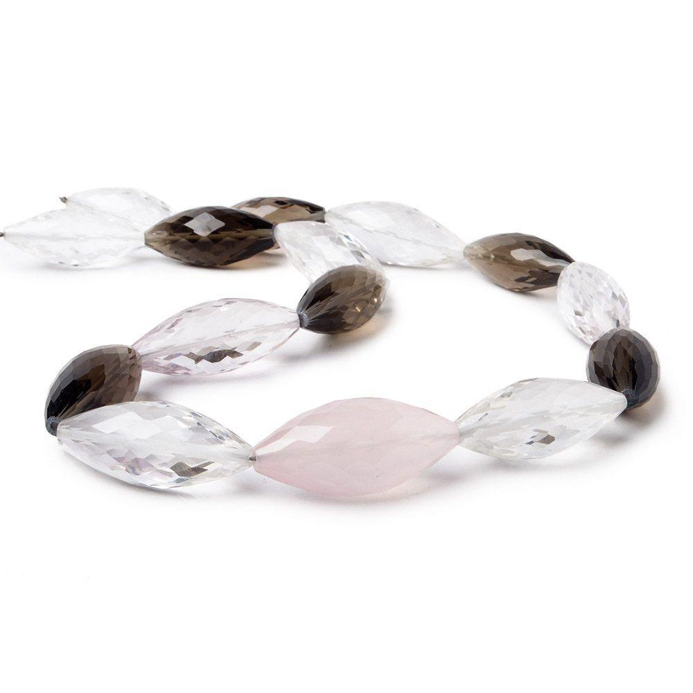 24x10-27x13mm Multi Gemstone Faceted Marquise 15 inch 15 Beads AA