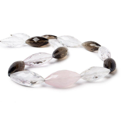 24x10-27x13mm Multi Gemstone Faceted Marquise 15 inch 15 Beads AA