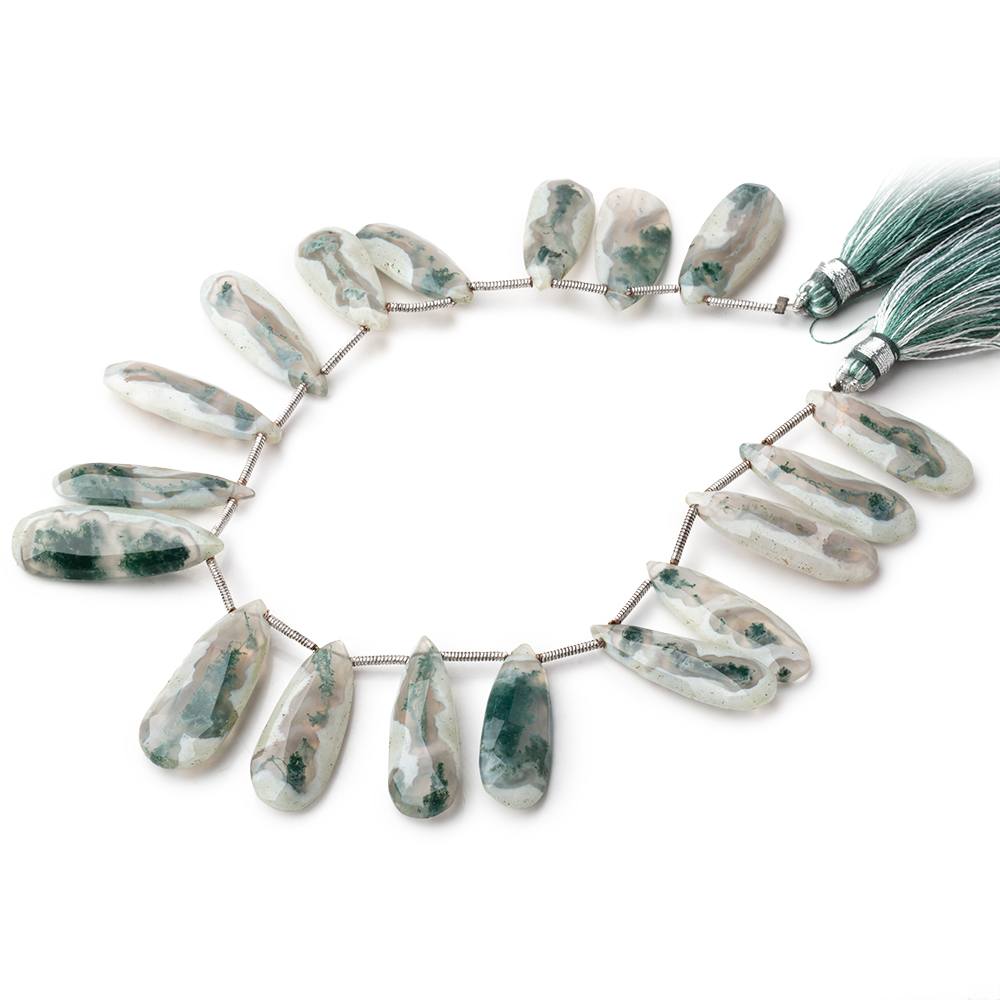 24x10-29x11mm Peacock Solar Quartz Faceted Pear Beads 8 inch 18 pieces