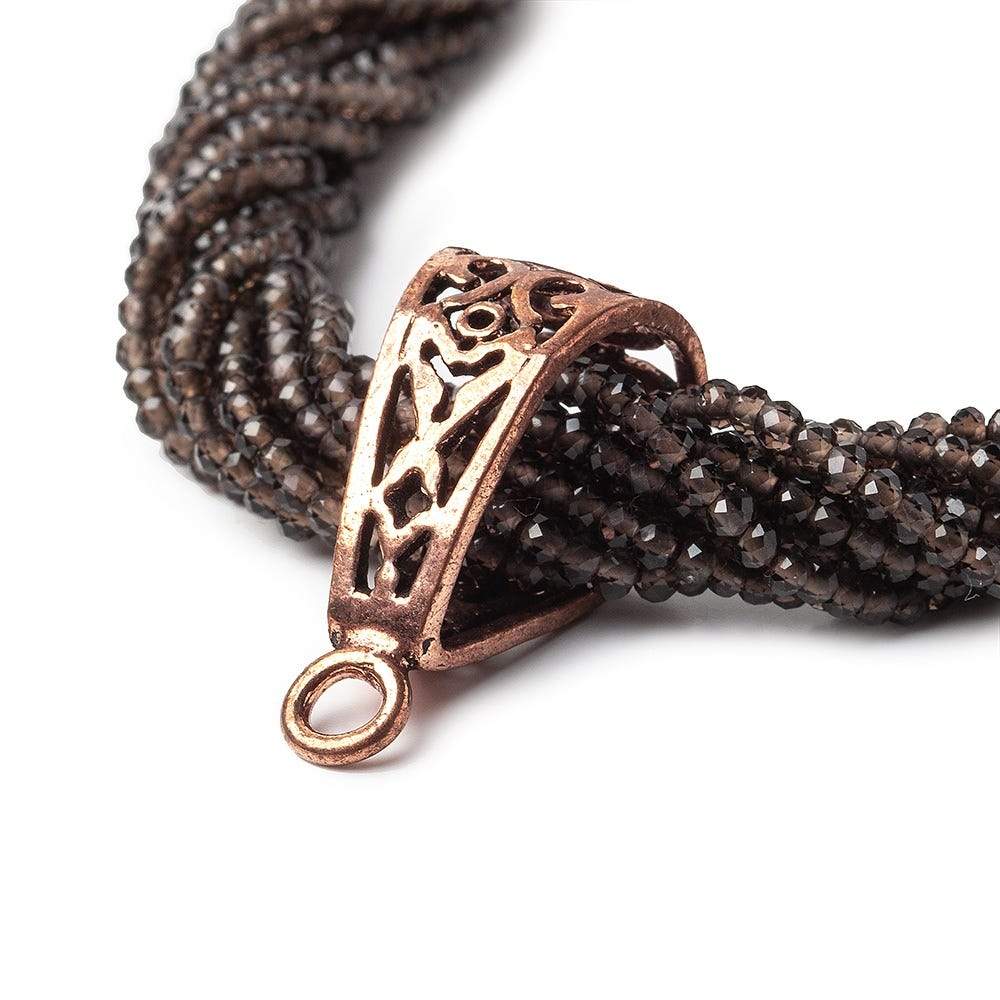 24x10mm Copper Bail Art Deco Design Set of 2