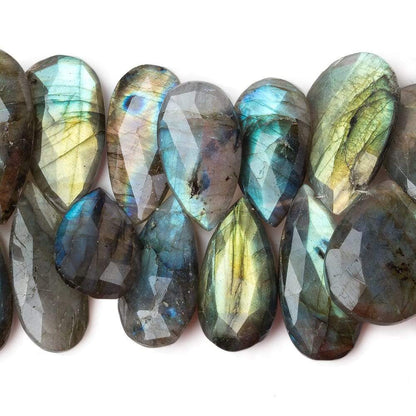 24x13-28x17mm Labradorite faceted pear briolette beads 7 inch 34 pieces A