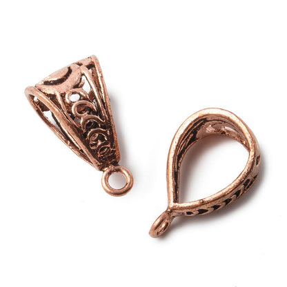 24x13mm Copper Bail Chevron Design Set of 2