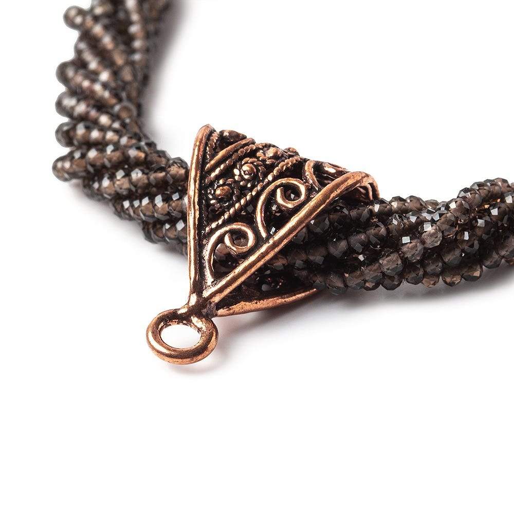 24x14x12mm Copper Bail Scroll And Miligrain Design Set of 2