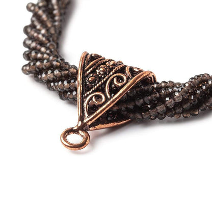 24x14x12mm Copper Bail Scroll And Miligrain Design Set of 2