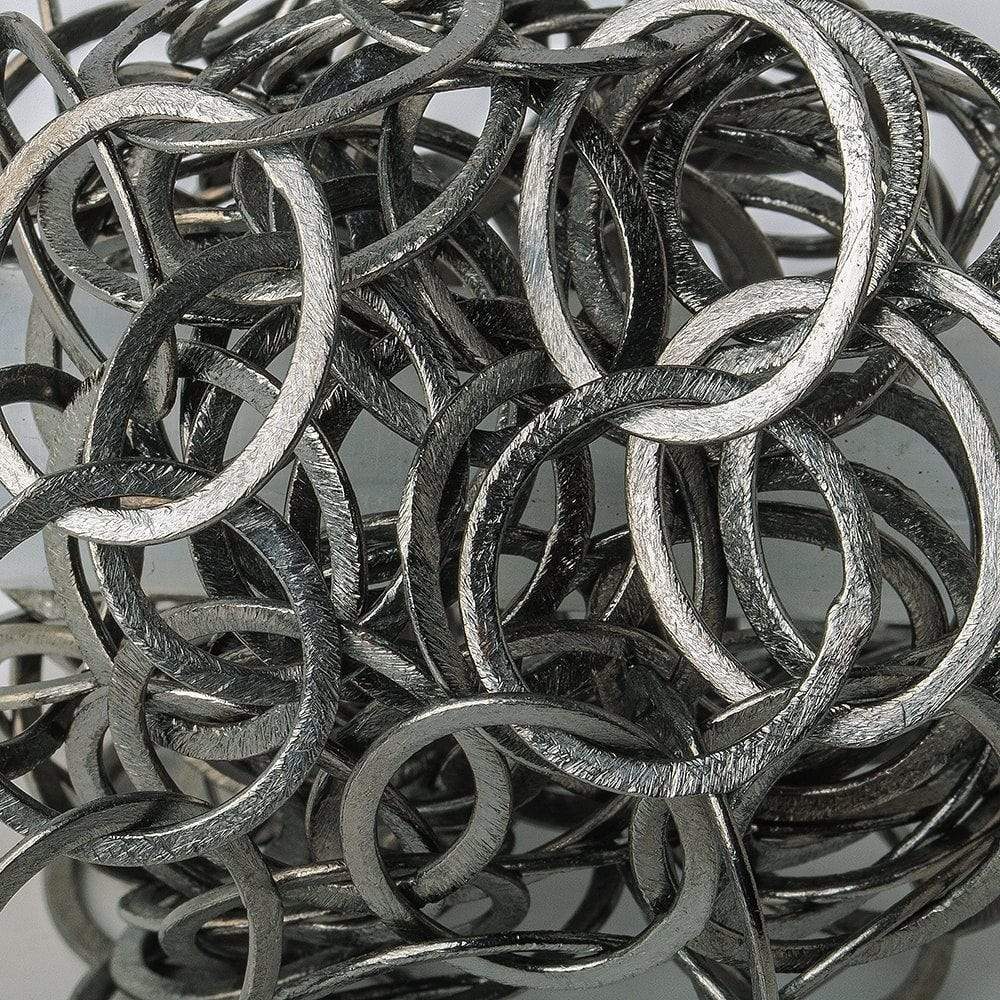 24x20mm-22x21mm Black Gold Plated Brushed Oval & Roval Link Chain by the foot