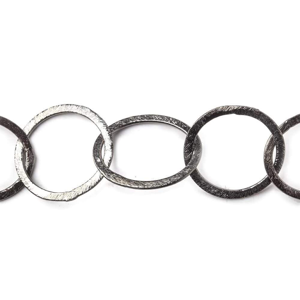 24x20mm-22x21mm Black Gold Plated Brushed Oval & Roval Link Chain by the foot