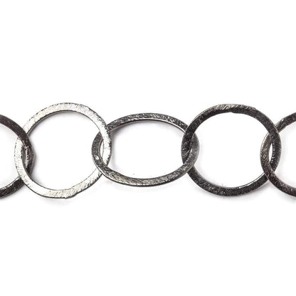 24x20mm-22x21mm Black Gold Plated Brushed Oval & Roval Link Chain by the foot