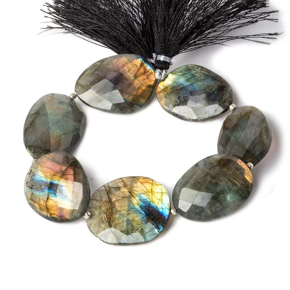 24x22-28x22mm Labradorite faceted nugget beads 8 inch 8 pieces