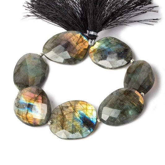 24x22-28x22mm Labradorite faceted nugget beads 8 inch 8 pieces