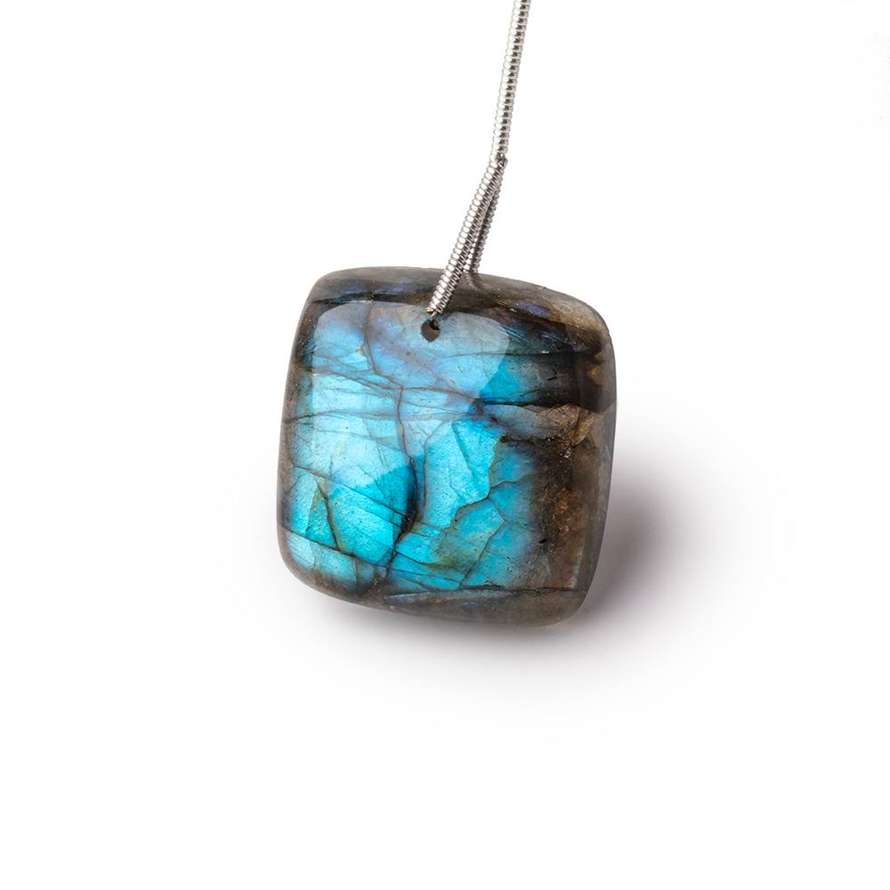 24x24x8mm Labradorite Plain Square Pendant 1 AAA Focal