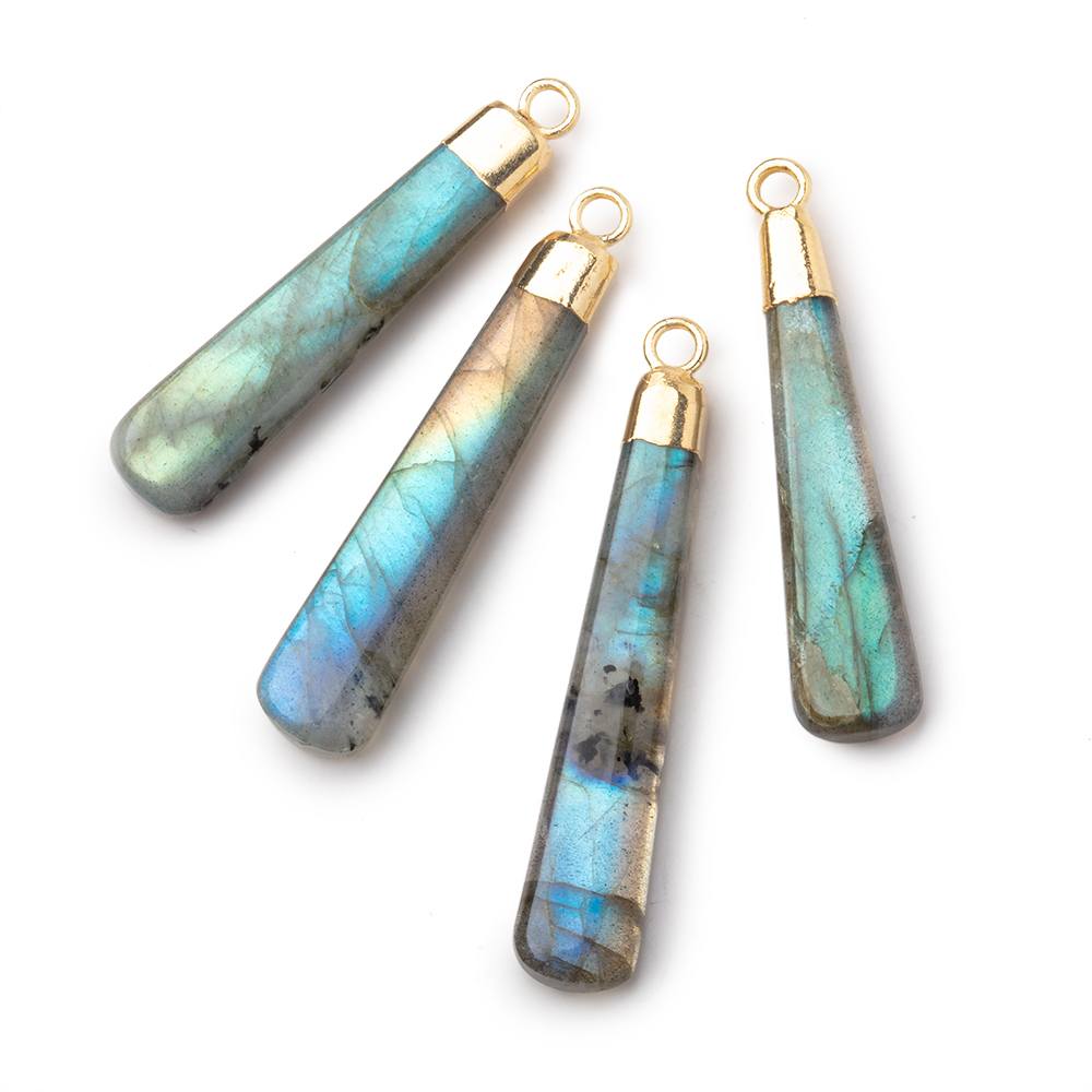 24x6-29x7mm Gold Leafed Labradorite Plain Pear Pendant 1 piece