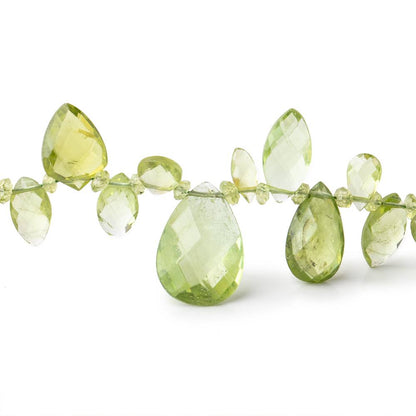 2.5-15x10mm Peridot Multiple Shape Beads 16 inch 46 pieces