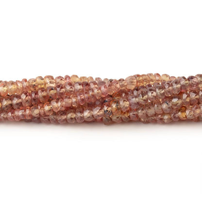 2.5-3.5mm Burnt Orange Songea Sapphire Faceted Rondelles 16 inch 209 Beads