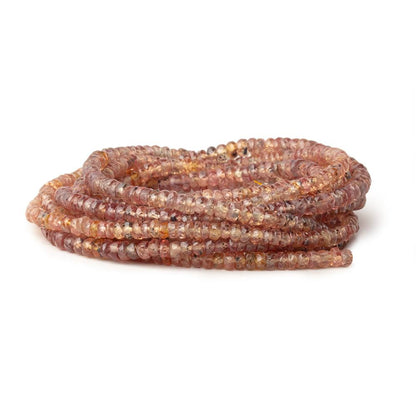 2.5-3.5mm Burnt Orange Songea Sapphire Faceted Rondelles 16 inch 209 Beads