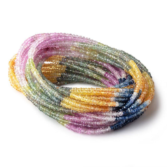 2.5-3.5mm Multi Color Sapphire Faceted Rondelle Beads 15 inch 268 pieces