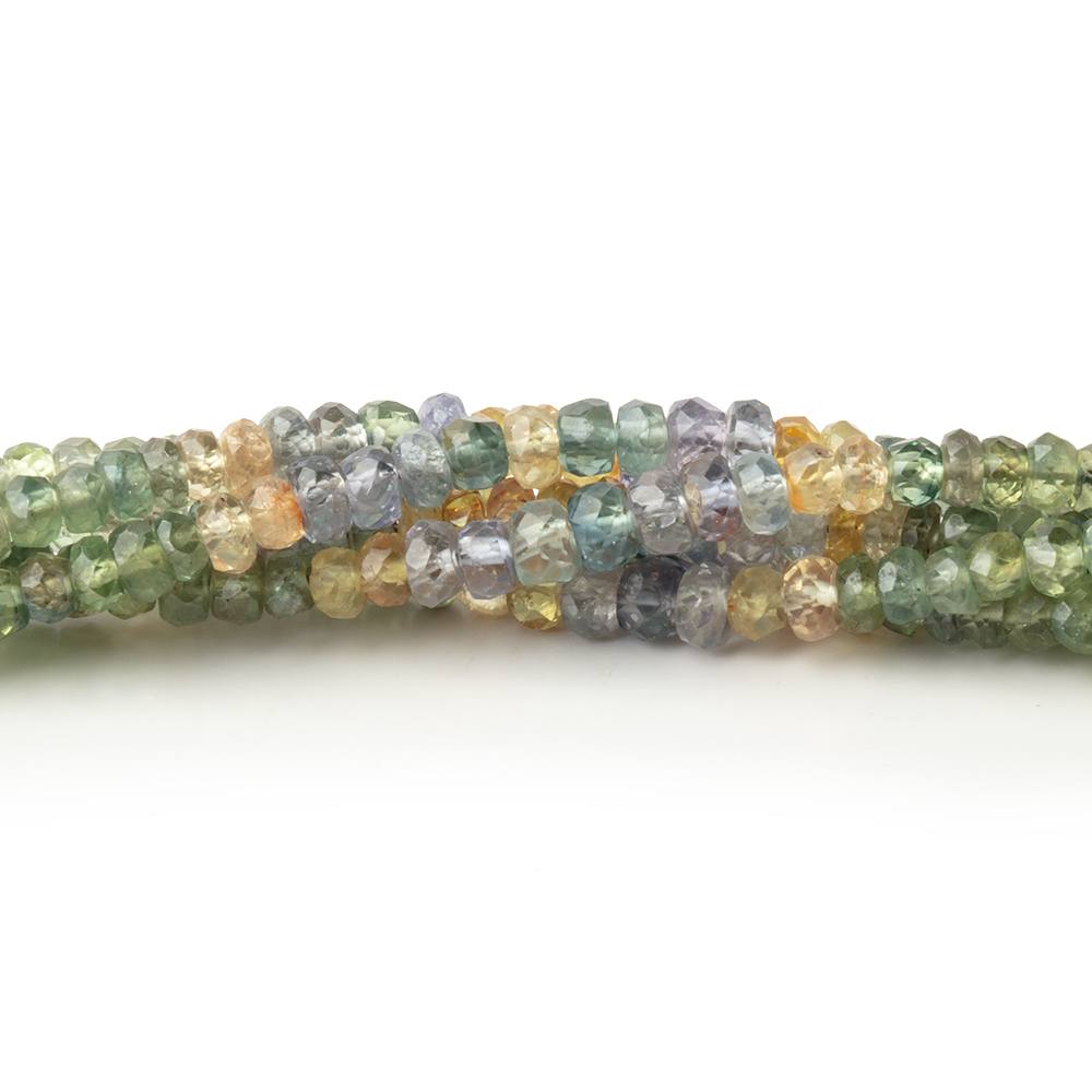 2.5-3.5mm Multi Color Sapphire Faceted Rondelles 16 inch 209 Beads