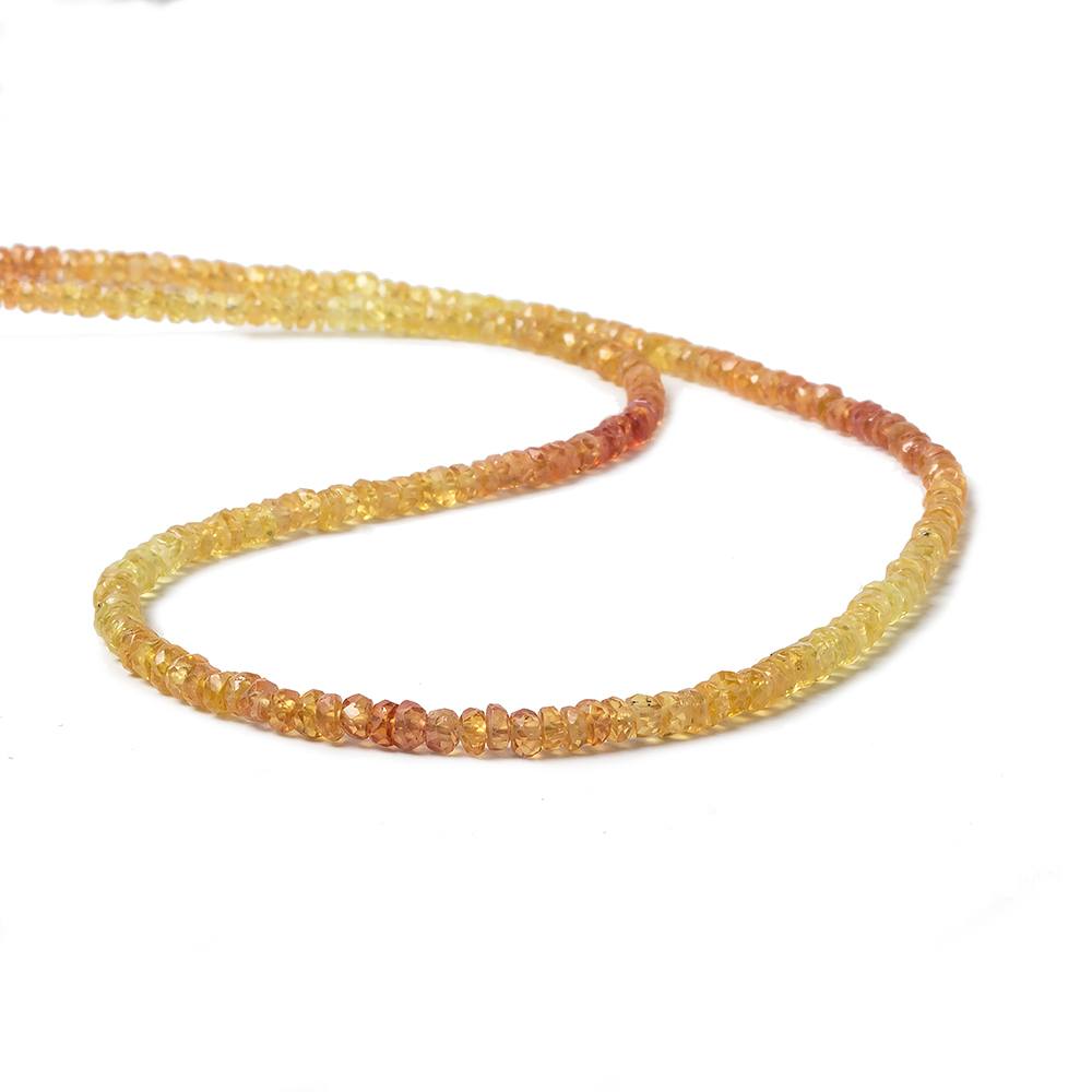 2.5-3.5mm Orange & Yellow Songea Sapphire rondelles 16 inch 225 beads AA