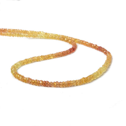 2.5-3.5mm Orange & Yellow Songea Sapphire rondelles 16 inch 225 beads AA