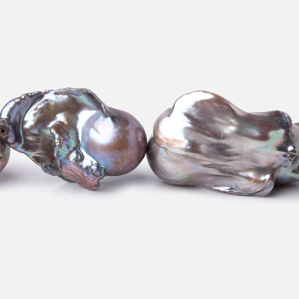 25-35mm Silver Ultra Baroque Freshwater Pearls 17 inch 14 Beads AA