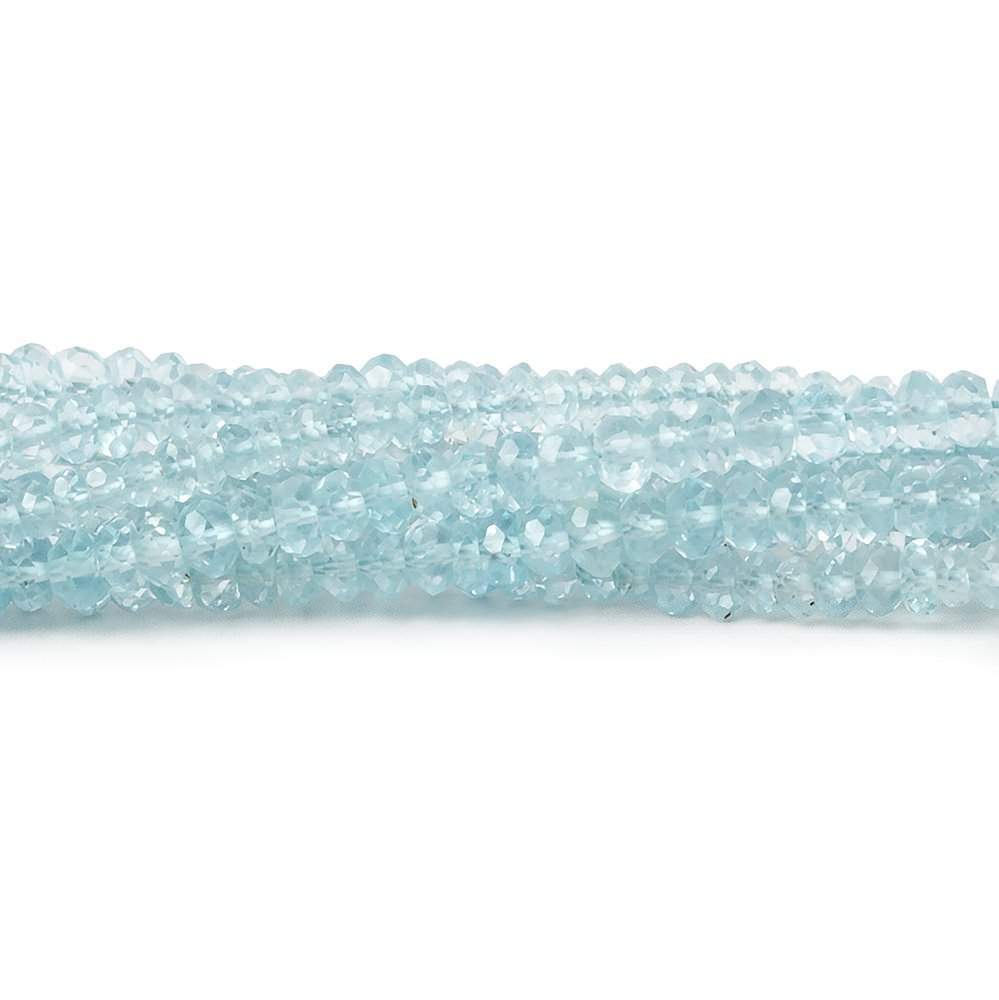 3.5-4mm Sky Blue Topaz Beads Faceted Rondelle Beads 14.5 inch 164 pieces AAA