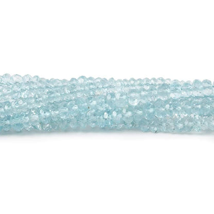 3.5-4mm Sky Blue Topaz Beads Faceted Rondelle Beads 14.5 inch 164 pieces AAA
