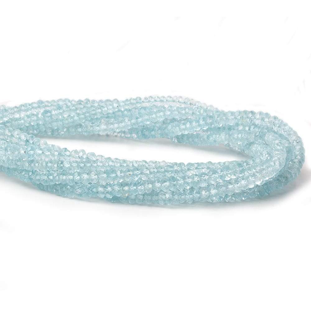 3.5-4mm Sky Blue Topaz Beads Faceted Rondelle Beads 14.5 inch 164 pieces AAA