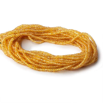 2.5-3.5mm Songea Yellow Sapphire faceted rondelles 22 inches AA