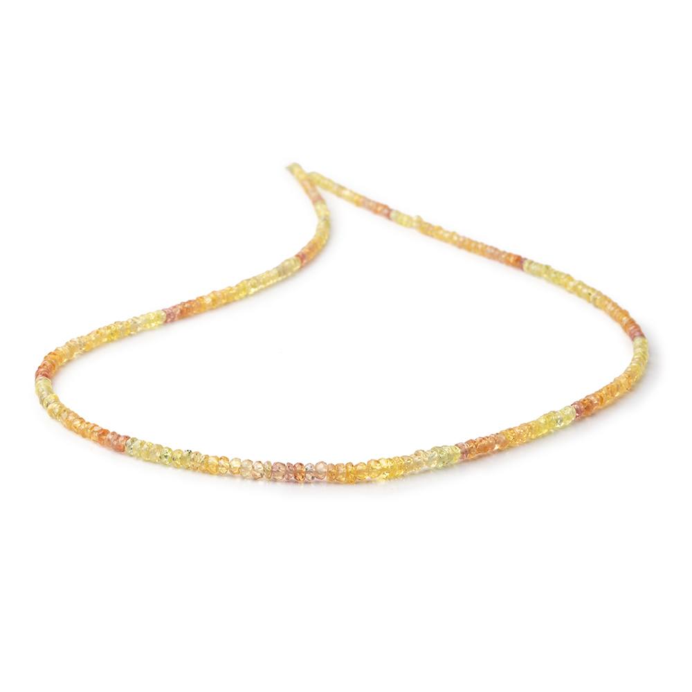 2.5-3.5mm Yellow & Orange Sapphire Faceted Rondelles 18 inch 300 Beads AA
