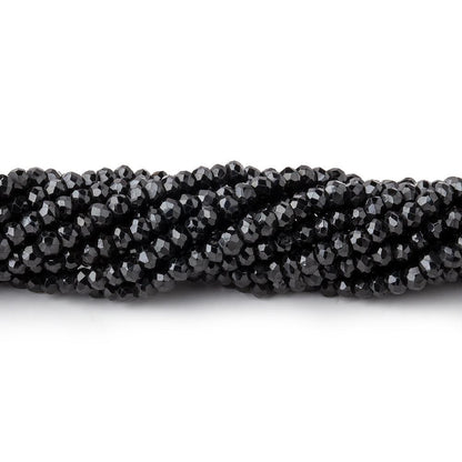 2.5-3mm Black Spinel faceted rondelle beads 13.5 inch 165 beads