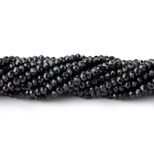 2.5-3mm Black Spinel faceted rondelle beads 13.5 inch 165 beads