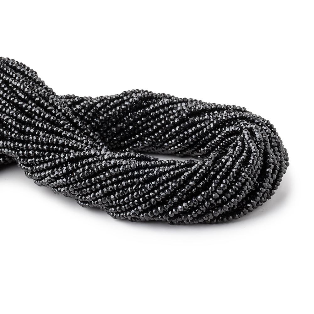2.5-3mm Black Spinel faceted rondelle beads 13.5 inch 165 beads