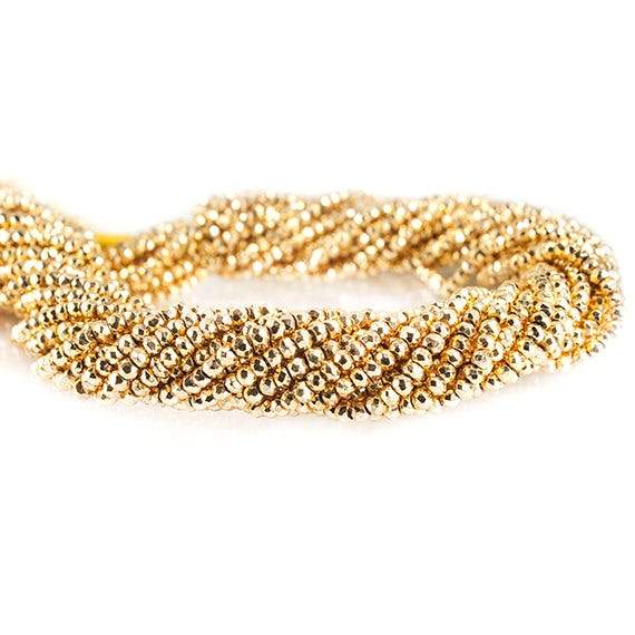 2.5-3mm Gold plated Pyrite Faceted Rondelle Beads 13 inch 155 pieces