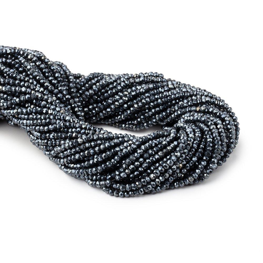 2.5-3mm Metallic Black Spinel Beads Faceted Rondelle 13.25 inch 154 pieces