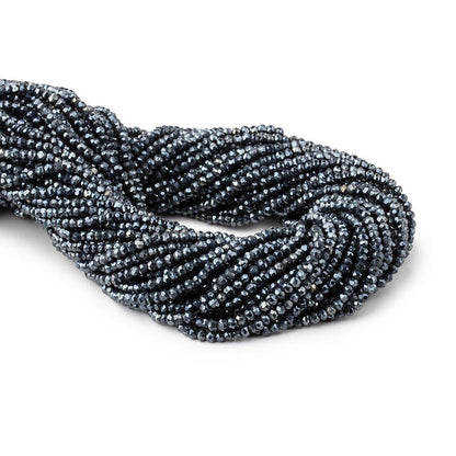 2.5-3mm Metallic Black Spinel Beads Faceted Rondelle 13.25 inch 154 pieces