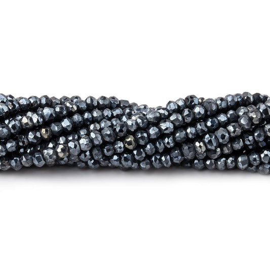 2.5-3mm Metallic Black Spinel Beads Faceted Rondelle 13.25 inch 154 pieces