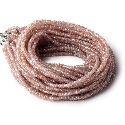 2.5-3mm Metallic Pink Topaz Faceted Rondelle Beads 250 beads 16 inch