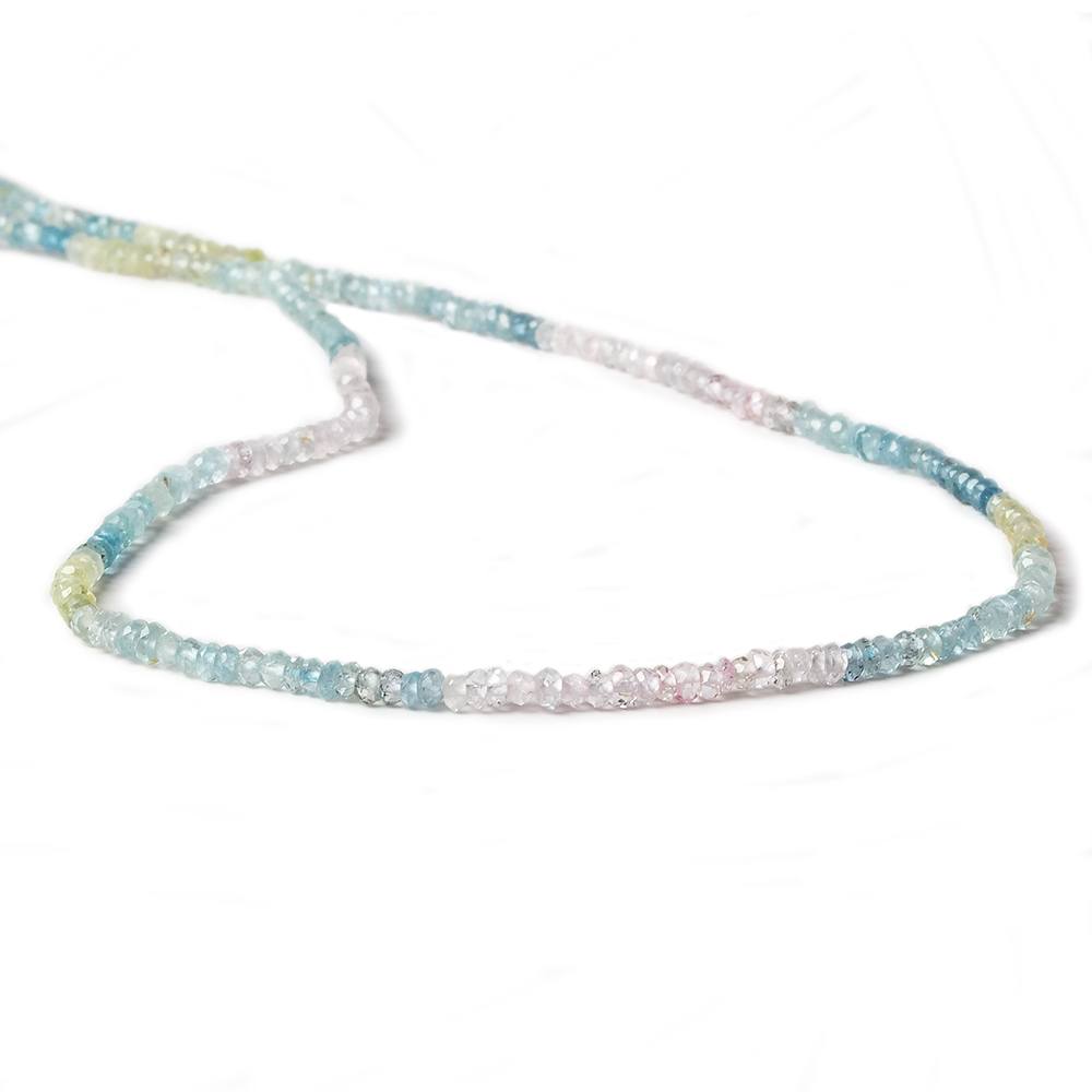 2.5-3mm Multi Beryl & Aquamarine Micro Faceted Rondelles 13 inch 228 beads