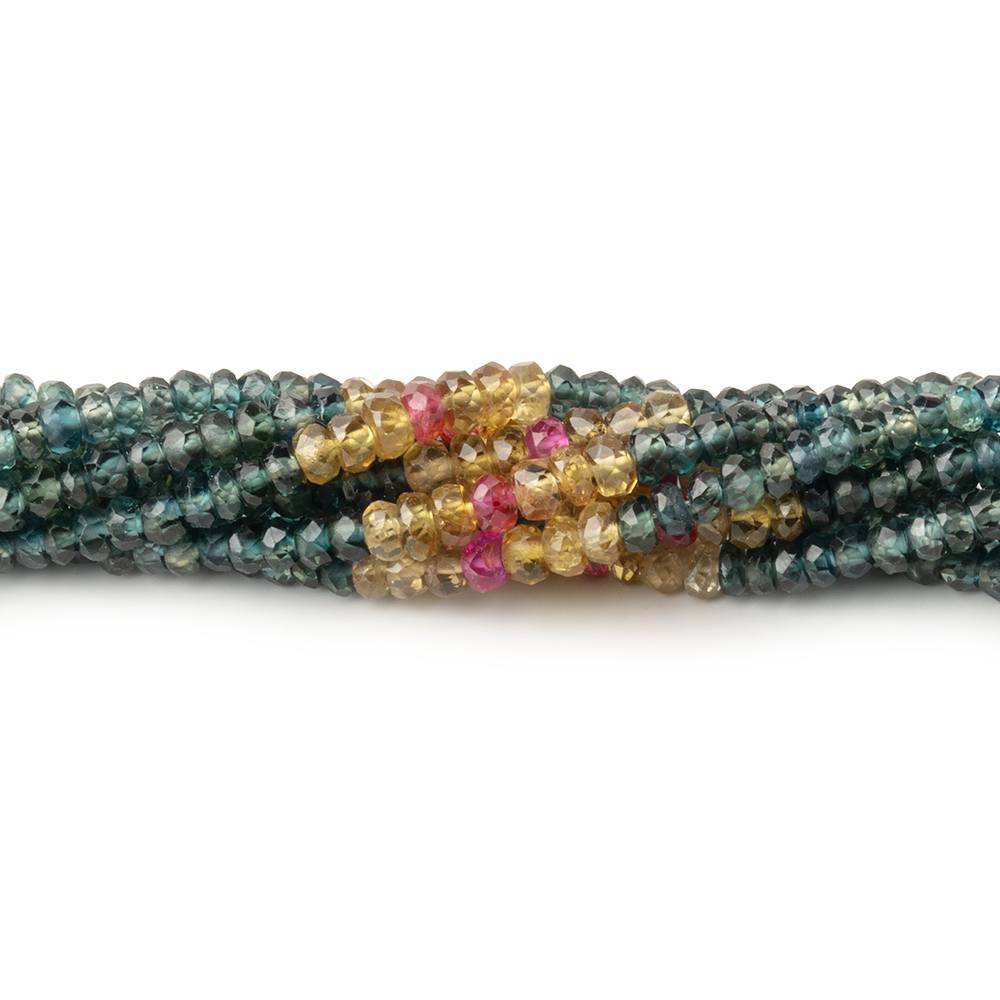 2.5-3mm Multi Color Sapphire Faceted Rondelles 15.5 inch 250 Beads