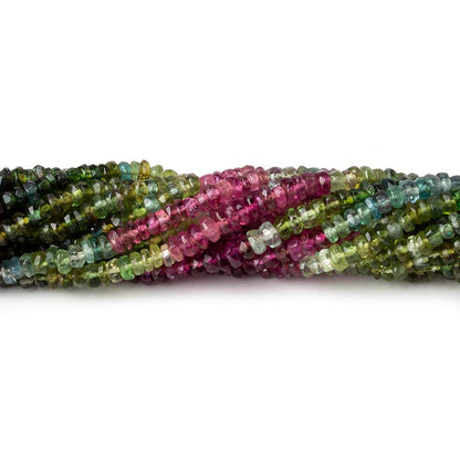 2.5-3mm Multi Color Tourmaline Faceted Rondelle Beads 14.5 inch 220 pieces