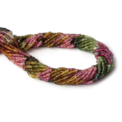 2.5-3mm Multi Color Tourmaline Faceted Rondelle Beads 14.5 inch 220 pieces
