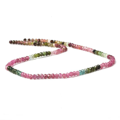 2.5-3mm Multi Color Tourmaline micro faceted rondelle beads 12.5 inch 115 pieces
