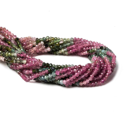 2.5-3mm Multi Color Tourmaline micro faceted rondelle beads 12.5 inch 115 pieces