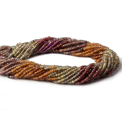 2.5-3mm Multi Gemstone Faceted Rondelle 14 inch 244 pieces