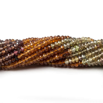 2.5-3mm Multi Gemstone Faceted Rondelle 14 inch 244 pieces