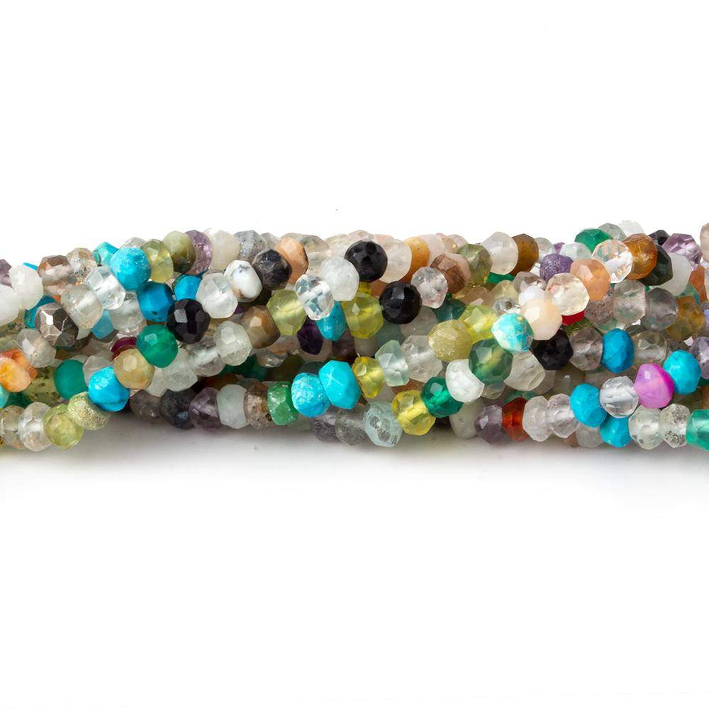 2.5-3mm Multi Gemstone Faceted Rondelle Beads 13 inch 120 pieces