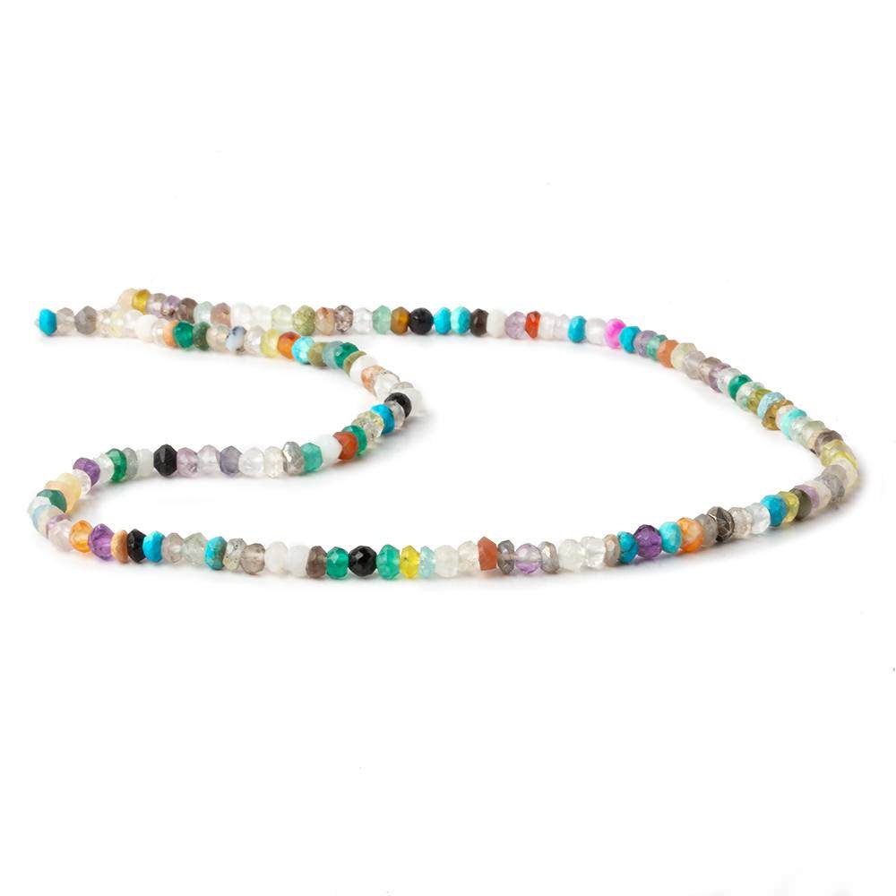 2.5-3mm Multi Gemstone Faceted Rondelle Beads 13 inch 120 pieces