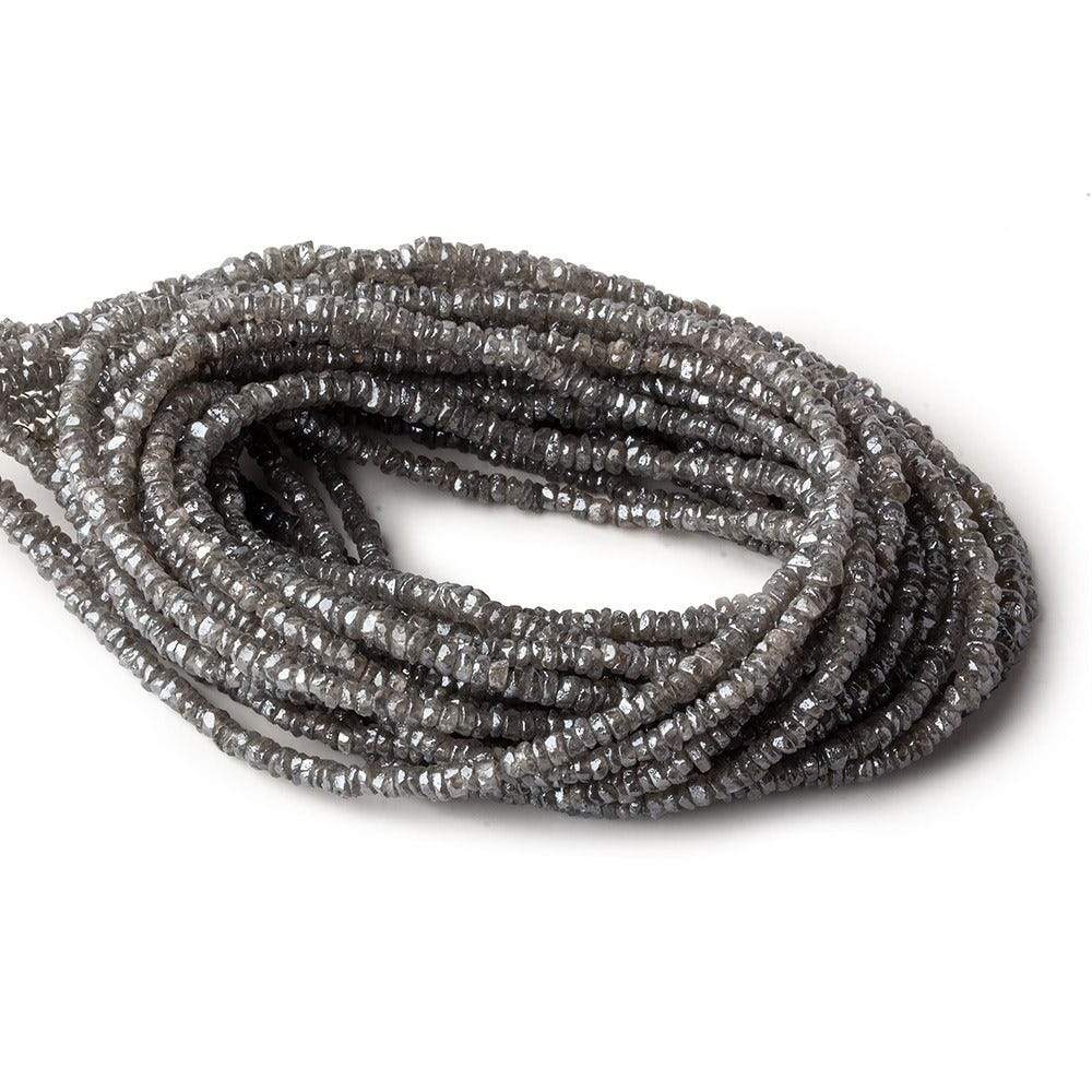 2.5-3mm Mystic Grey Topaz Faceted Rondelles 16 inch 250 beads