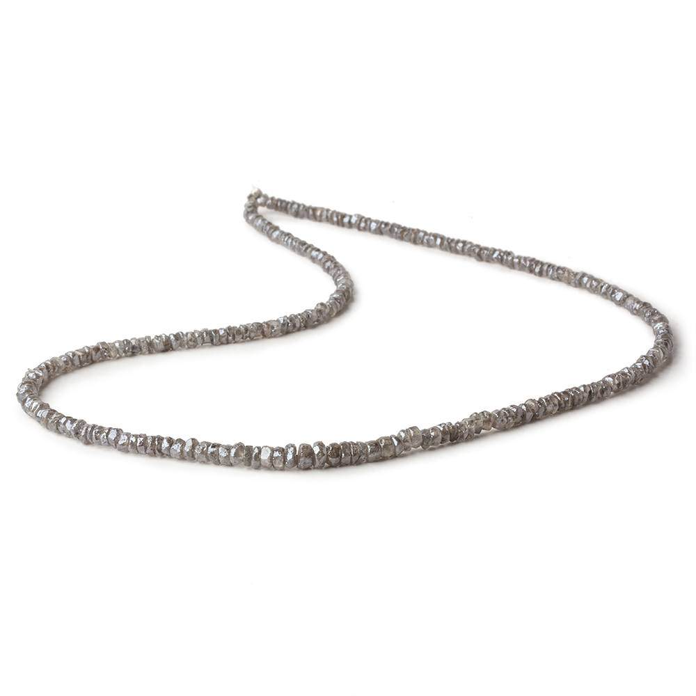 2.5-3mm Mystic Grey Topaz Faceted Rondelles 16 inch 250 beads