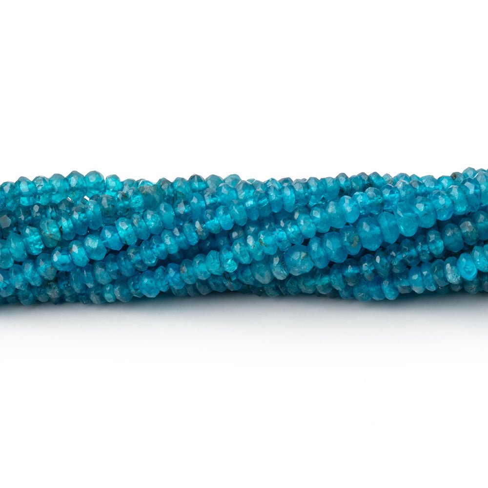 2.5-3mm Neon Blue Apatite Faceted Rondelle Beads 14.25 inch 187 pieces